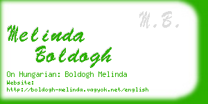 melinda boldogh business card